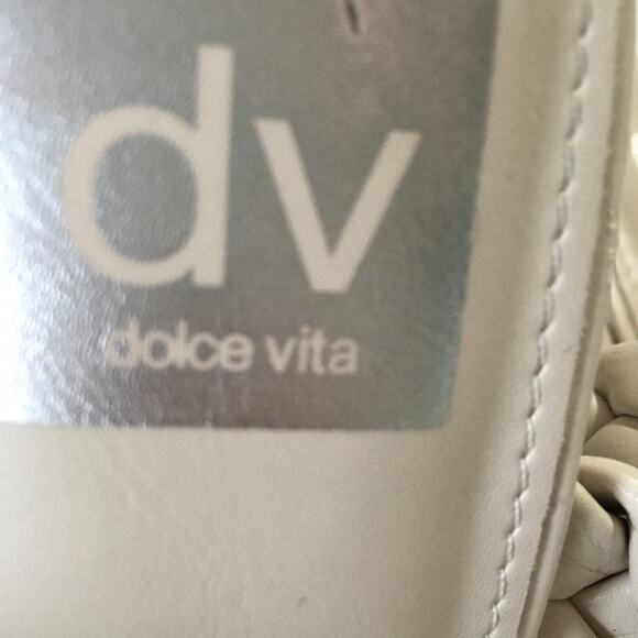 dolce vita TESSA sz 9 women's woven strap cream heal slide sandal gently worn - Picture 2 of 10